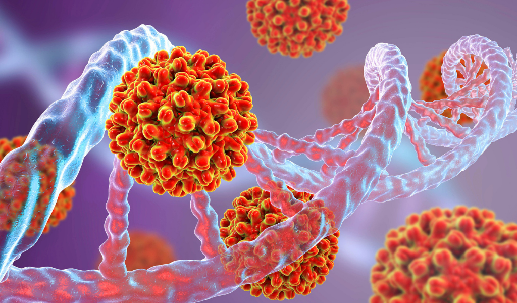 A conceptual image for viral oncogenesis.