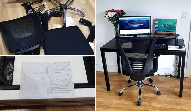 Office chair assembly and home office