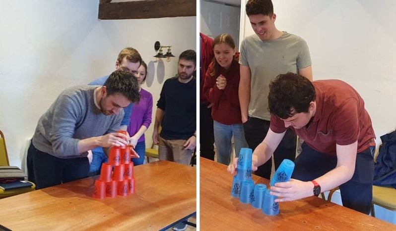 techspertians competing in cup stacking